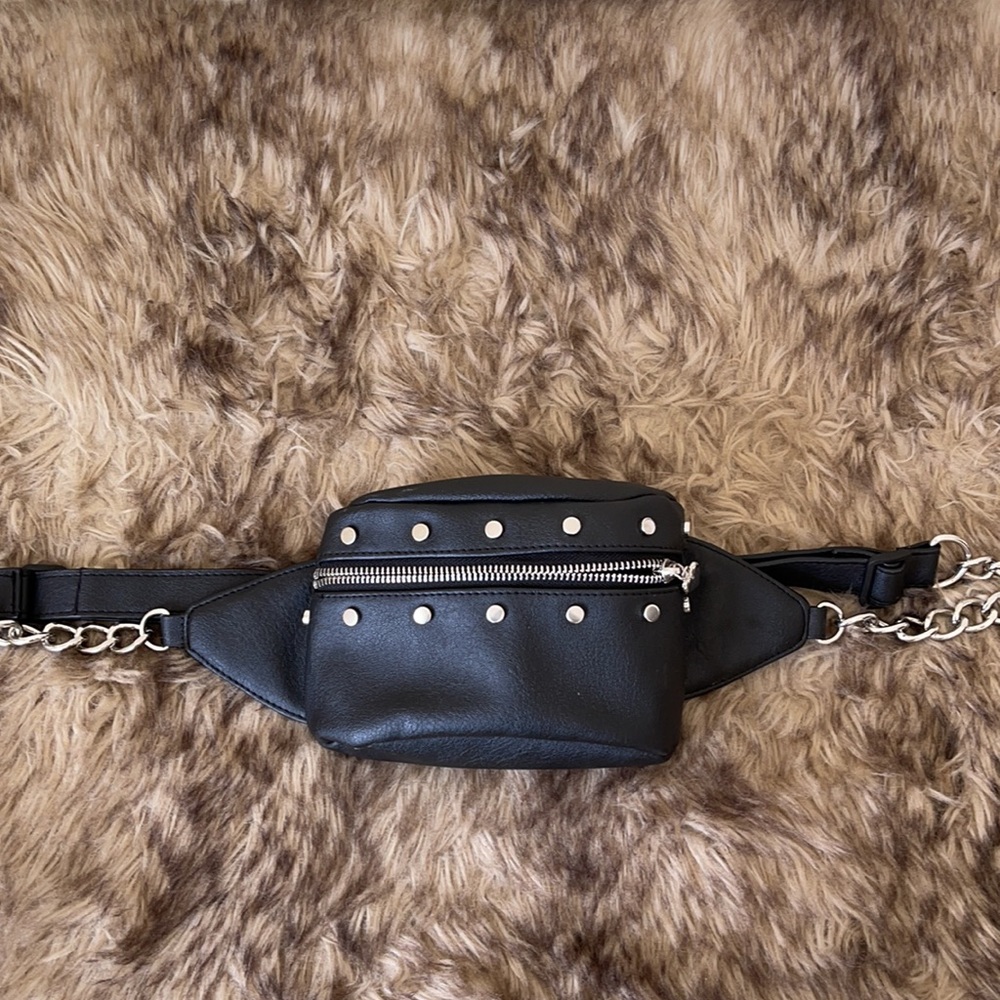 Black Studded Fanny Pack